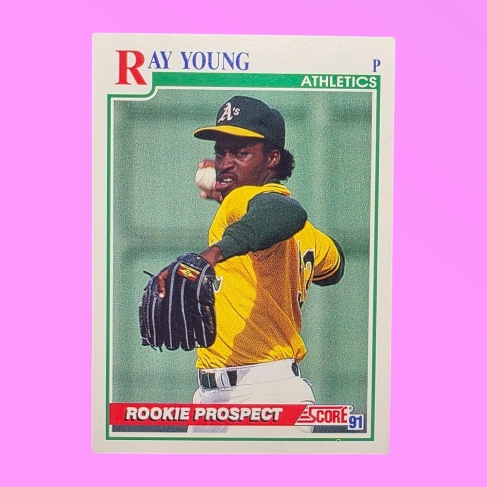 1991 Score Ray Young Oakland Athletics #761 Rookie Prospect Baseball Card